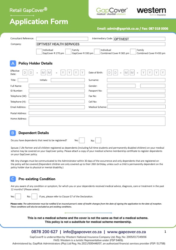 GapCover & Combined - Application Form (Retail)_2025