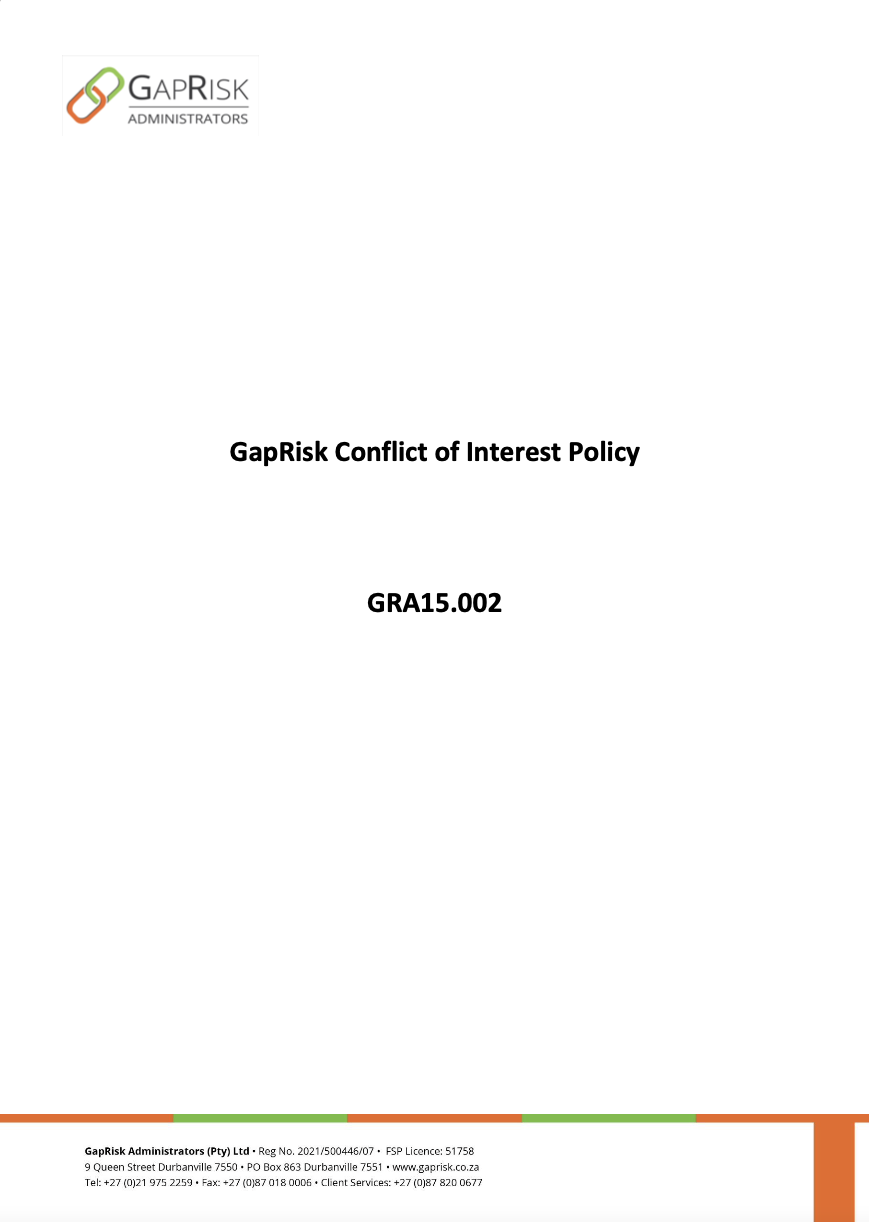 GapRisk Conflict of Interest Policy